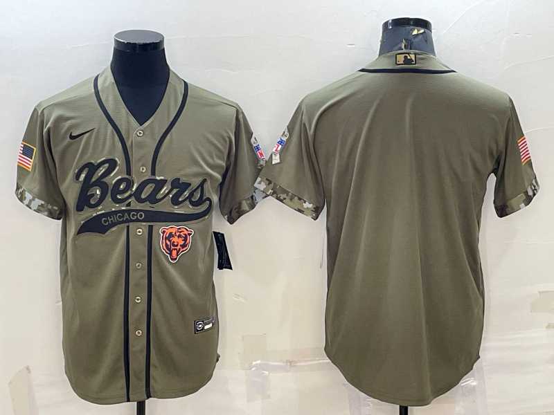 Men's Chicago Bears Blank Olive Salute to Service Cool Base Stitched Baseball Jersey,We sell and wholesale Men's Chicago Bears Blank Olive Salute to Service Cool Base Stitched Baseball Jersey on line form chian!